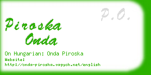 piroska onda business card